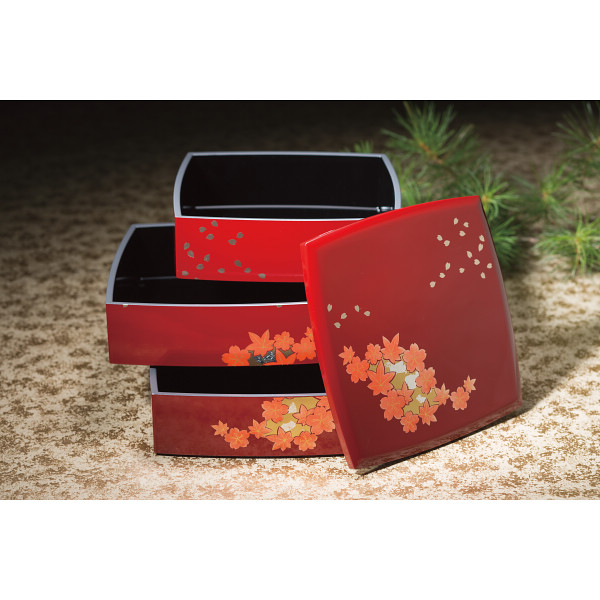 紀州塗　桜　三段重箱のサムネイル画像1