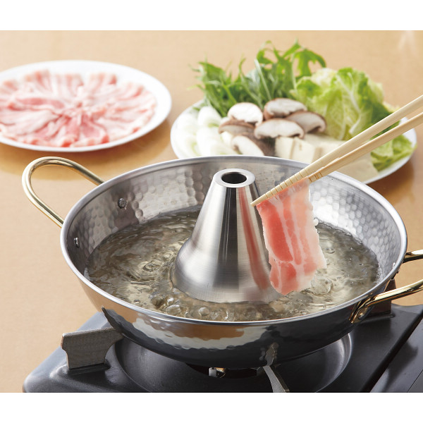 暖楽鍋　ステンレスしゃぶ鍋（２６ｃｍ）セットのサムネイル画像1