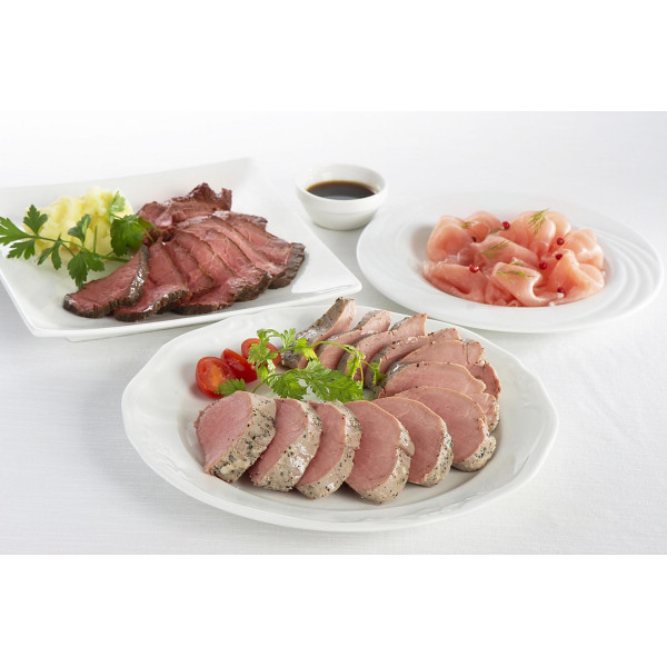米久　豚ひれ肉のやわらかローストポーク＆ローストビーフ＆生ハムセットのサムネイル画像3