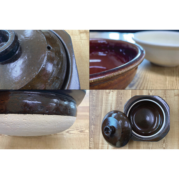 信楽焼　Ｈａｎｇｏｕｔ　四方縁鍋　小鉢ペアセットのサムネイル画像1