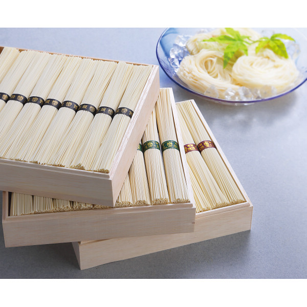 手延素麺揖保乃糸　三段重　２７束のサムネイル画像1