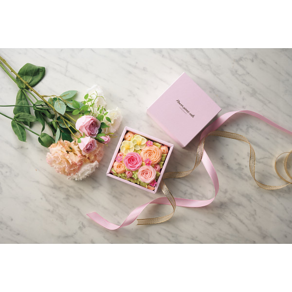 食べられるお花のボックスフラワーケーキ（ピンク） ピンクのサムネイル画像2