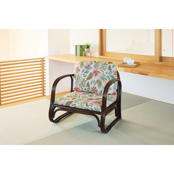 籐ジャカード織便利座椅子ロータイプのサムネイル画像1