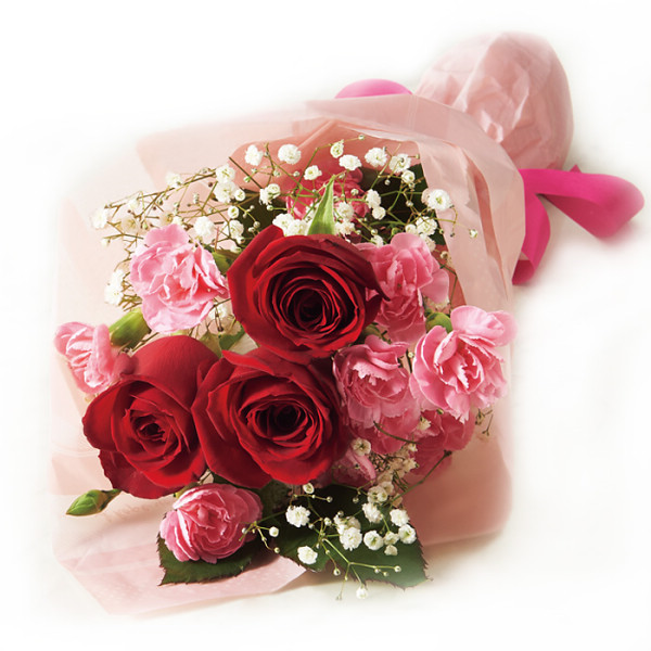 【母の日専用】母の日　バラとスプレーカーネーションの花束のサムネイル画像1