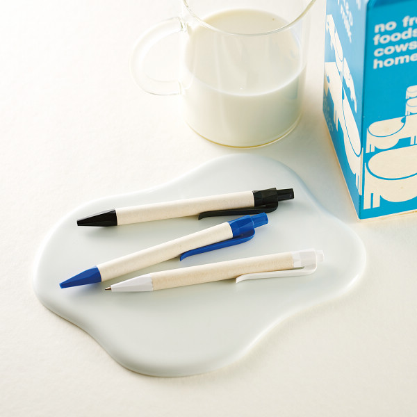 牛乳パックボールペン ブラック・ホワイト／ブルーのサムネイル画像2