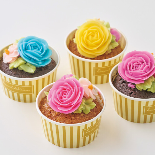 【母の日専用】食べられるお花のカップケーキ（４個）のサムネイル画像1