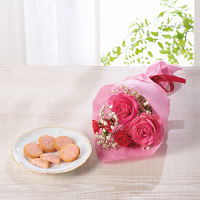【母の日専用】ゴディバ　あまおう苺クッキーと母の日花束のセット