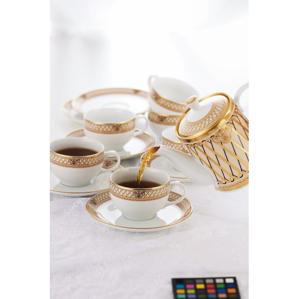 ミスターボス　ドンチーベージュ　ポット付コーヒー碗皿６客セットのサムネイル画像2