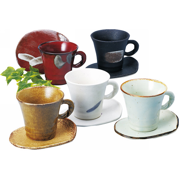 五彩Ｌ型　珈琲碗皿５客揃の商品画像