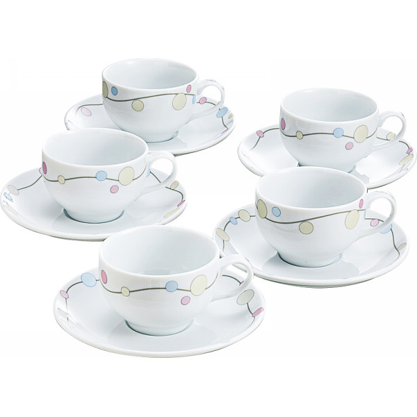 ミスターボス　カラードシルキー　コーヒー碗皿５客セットのサムネイル画像1
