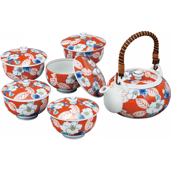 伊万里焼　色彩山茶花　番茶器揃の商品画像