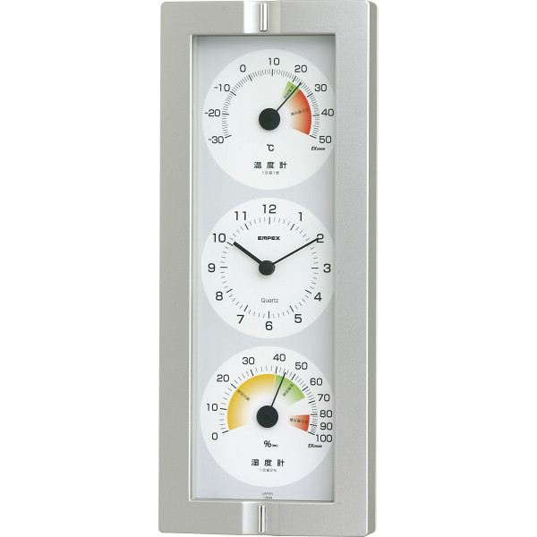 エンペックス　生活管理温度・湿度・時計 シャインシルバーの商品画像