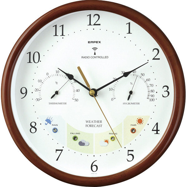 エンペックス　ウエザーパル電波時計 ブラウンの商品画像