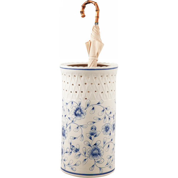 陶器傘立て白 青 花柄 シャディギフトモール