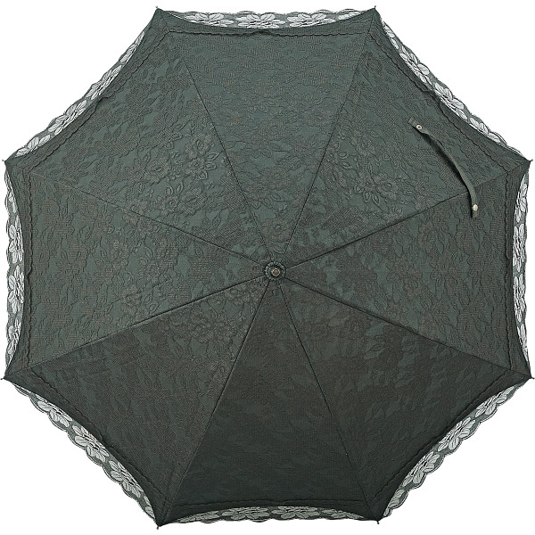 チェルベ　晴雨兼用総レース二重張長傘 ブラックの商品画像