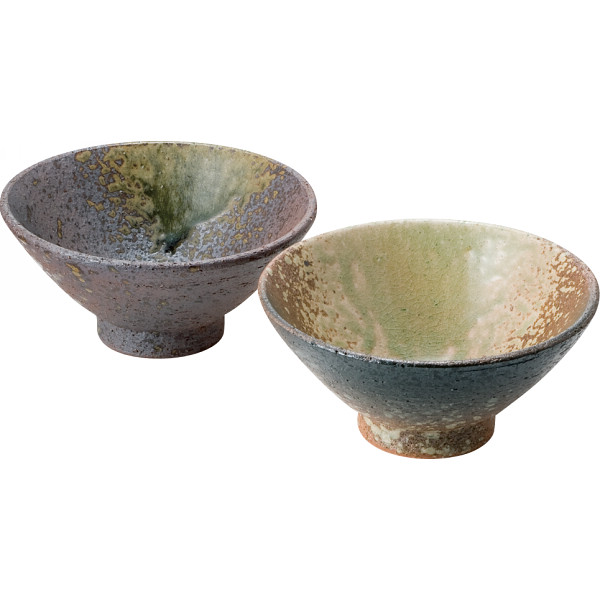 信楽焼　焼〆　ペア飯碗の商品画像
