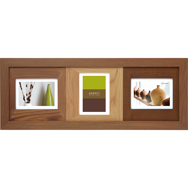 木製フォトフレーム　３窓 ブラウンの商品画像