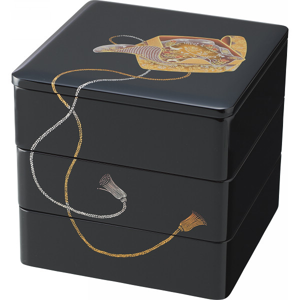 紀州塗　蔵　三段重箱 黒／宝箱の商品画像