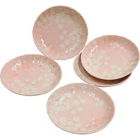 桜地紋　取皿５枚揃