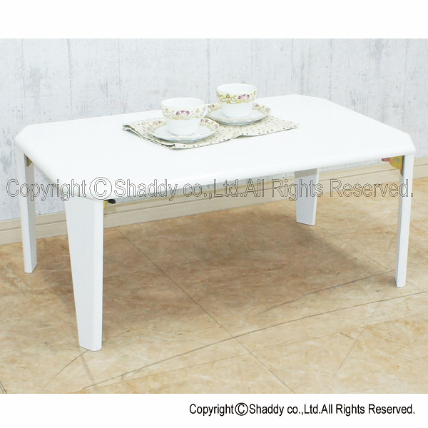 鏡面折りたたみテーブル ホワイトのサムネイル画像1