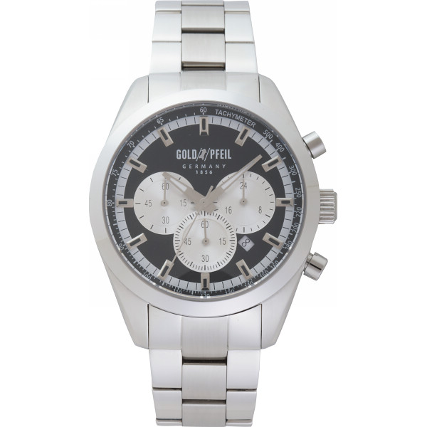 ゴールドファイル ゴールドファイル スポーツクロノメンズ腕時計ブラック シルバー ｇ４１００６ｓｂ シャディ ギフトモール