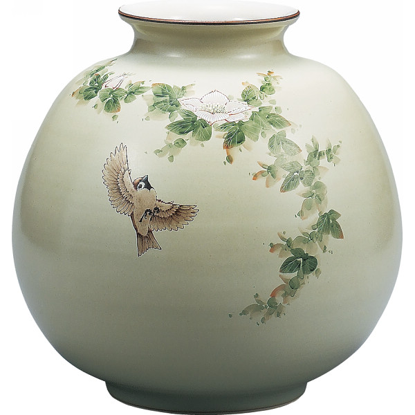 『九谷焼』夏目花瓶（8号）竹雉（台付） K7-1271 - 4