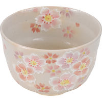 清水焼　満開桜　抹茶碗