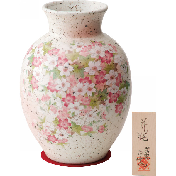 志野　８号花瓶　桜紅葉の商品画像