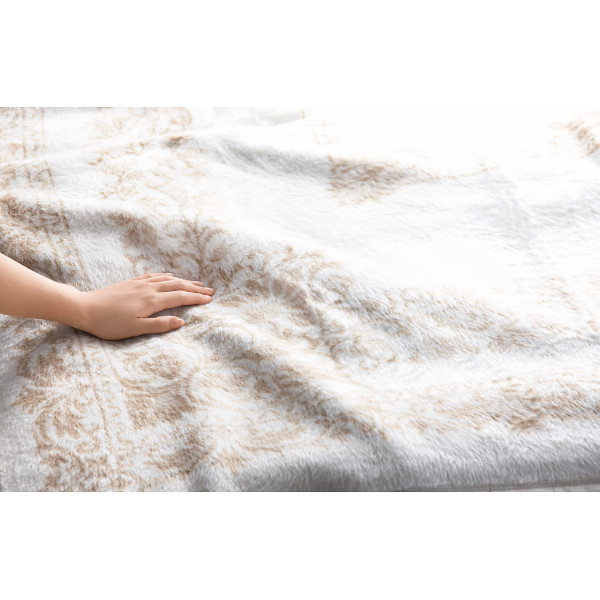 大阪泉州の毛布　ジャカード織シルク毛布（毛羽部分）のサムネイル画像1