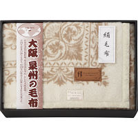 大阪泉州の毛布　ジャカード織シルク毛布（毛羽部分）