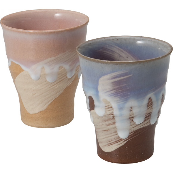 萩焼　萩の雫・青勢　ペアカップの商品画像