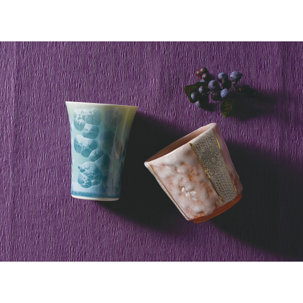 清水焼　花結晶（緑）フリーカップのサムネイル画像1
