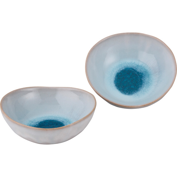 萩焼　ガラス釉　ペア鉢 ソライロの商品画像