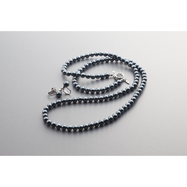 ドゥーナイスクラップ　泉州産貝パール２点セット（ロングタイプ） ダークグレーのサムネイル画像2