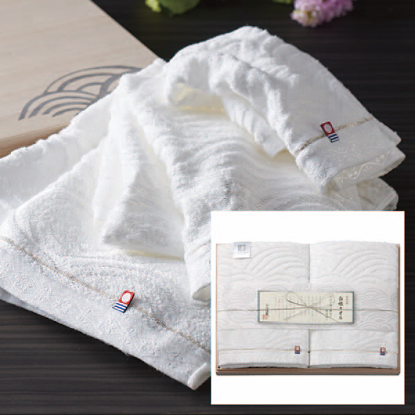 今治謹製　白織タオル　バスタオル２枚セット（木箱入）の商品画像