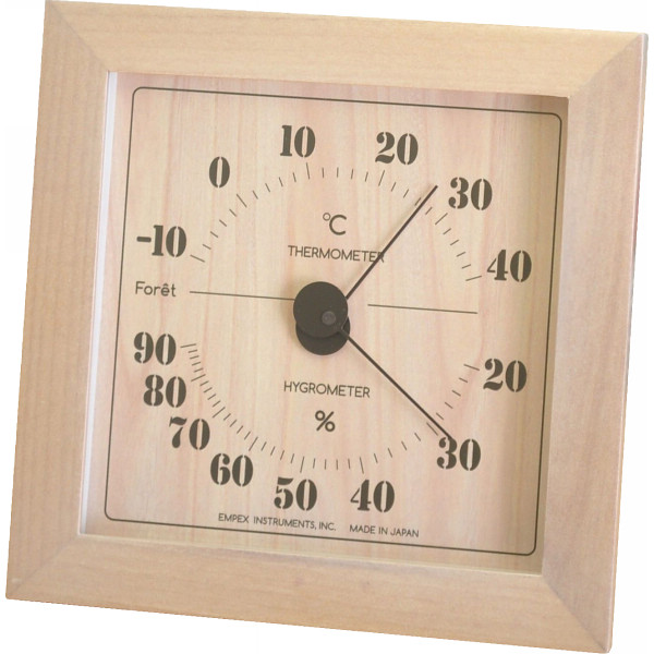 エンペックス　フォレ　温湿度計（掛置兼用） ナチュラルの商品画像