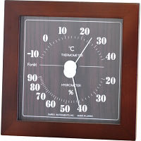 エンペックス　フォレ　温湿度計（掛置兼用） ダークブラウン 