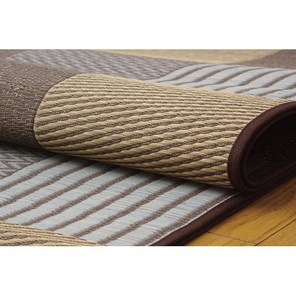 袋織い草ラグ（京刺子） ブラウンのサムネイル画像1