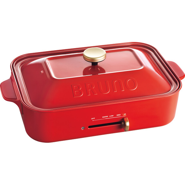 調理機器BRUNO　コンパクトホットプレート　レッド　赤　ホットプレート　ブルーノ