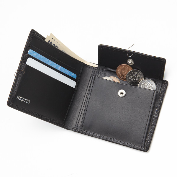 ファッゴット　リザード二つ折り財布 ブラックのサムネイル画像1