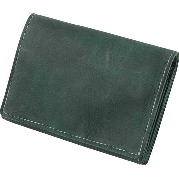 ｍ，ｉ，ｕ，ｏ．ｊ　ヌメ革　二つ折り財布 グリーンの商品画像