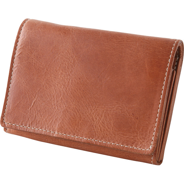 ｍ，ｉ，ｕ，ｏ．ｊ　ヌメ革　二つ折り財布 キャメルの商品画像