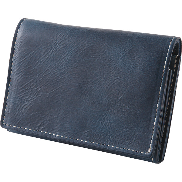 ｍ，ｉ，ｕ，ｏ．ｊ　ヌメ革　二つ折り財布 ブルーの商品画像