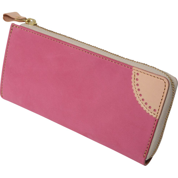 ｍ，ｉ，ｕ，ｏ．ｊ　ヌバックレザー　長財布 ピンクの商品画像