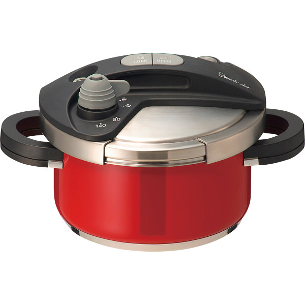 ワンダーシェフ　オースプラス　両手圧力鍋（２０ｃｍ・３．５ｌ） 赤の商品画像