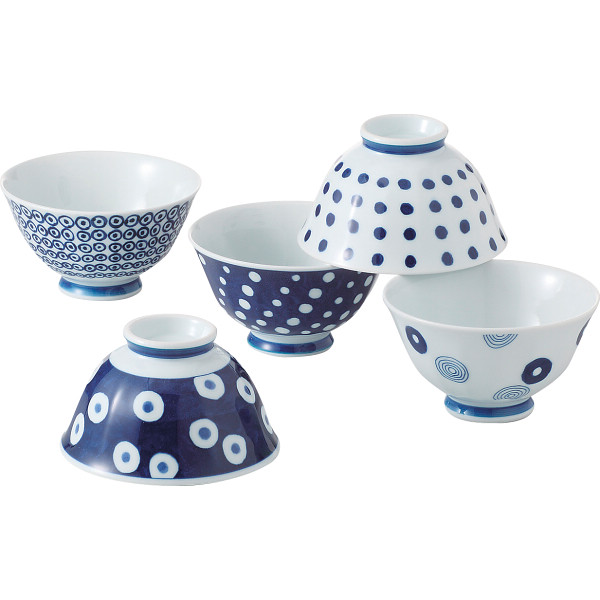 藍丸紋　飯碗５客揃の商品画像