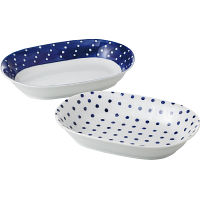 藍丸紋　ペアカレー鉢