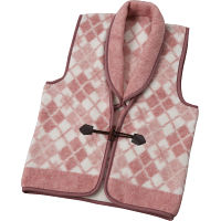 ジャガード織衿付きアクリルベスト ピンク 