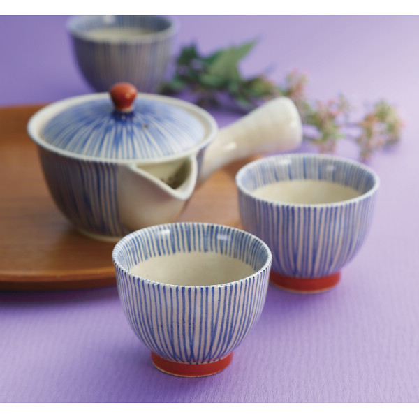 波佐見焼　朱巻十草　急須茶器揃のサムネイル画像1