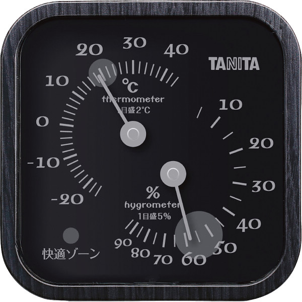 タニタ　温湿度計 ブラックの商品画像